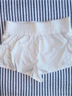 FP Movement by Free People White Elastic-Waist Athletic Shorts